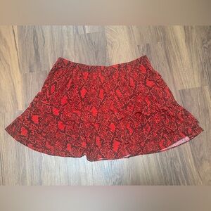 Michael Michael Kors Python Print A Line Skirt in red and black